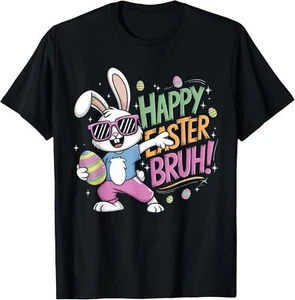 Bruh Easter Shirts for Boys Girls Kids Women Rabbit Eggs T-Shirt - Picture 1 of 5
