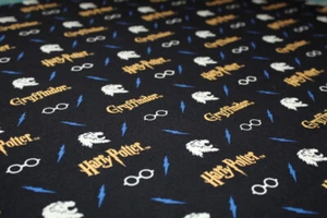 {HARRY POTTER} Kids Fabric FAT QUARTER 18" x 22" COTTON SCHOOL Gryffindor WIZARD - Picture 1 of 12