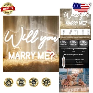 Romantic LED 'Will You Marry Me' Neon Sign for Valentine's and Engagements - Picture 1 of 9
