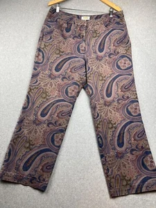 Talbots Paisley Women Straight Pants Petites Size 16 High Rise Stretch Retro - Picture 1 of 10