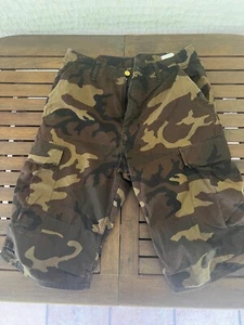 Carhartt WIP Vintage Slim Cargo Brown Black Army Camo shorts w 30 RARE read - Picture 1 of 8