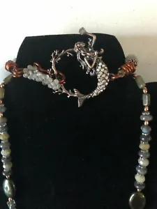 Hand crafted 51 inch wrap around labradorite choker necklace. Is one of a kind. - Picture 1 of 8
