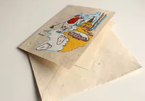 Om Mani Padme Hum Yeti Greetings Card Lokta Paper - Picture 1 of 2