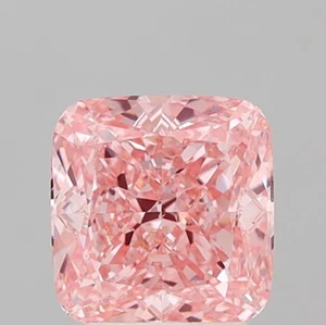 3 CT Pink Square Cushion Lab Grown Diamond for Engagement Ring | IGI Certified - Picture 1 of 2