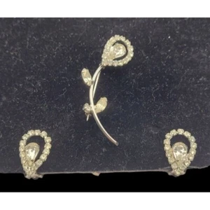 Juego de estrás transparente floral vintage estilo lagrima - Imagen 1 de 5