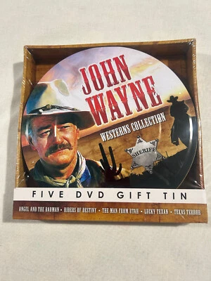 John Wayne Westerns Collection   5  DVD Gift Tin  Brand New - Image 1 of 4