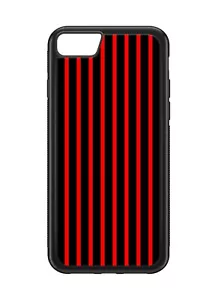 Red and Black Vertical Stripes Pattern Rubber Phone Case - Zdjęcie 1 z 3