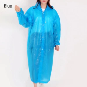 Women Men Waterproof Jacket Clear PVC Raincoat Rain Coat Hooded Poncho Rainwear - Picture 1 of 19