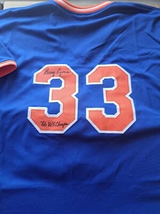 Barry Lyons New York Mets Signed Jersey 86 WS Champs Autograph XL - Picture 1 of 5