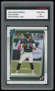 Zach Wilson 2021 Panini Donruss 1st Graded 10 Rated Rookie Card Rc New York Jets - Bild 1 von 1