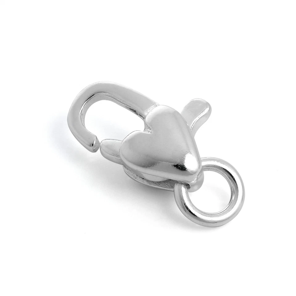 925 Sterlingsilber Herz Groß Karabinerverschluss - Bild 1 von 1