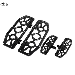 Black Driver Passenger Floorboards Foot Boards For Harley Touring Glide Softail - Picture 1 of 16