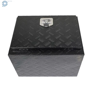 For Flatbed Trailer Pickup Underbody 24 In Black Aluminum Diamond Plate Tool Box - Picture 1 of 8