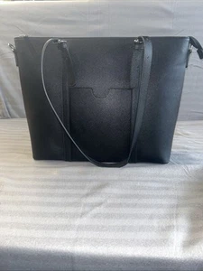 BROMEN Womens 15.6"Leather Laptop Bag Briefcase Tote & Shoulder Work Purse Black - Picture 1 of 5