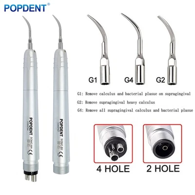 Dental Ultrasonic Air Perio Scaler Handpiece Hygienist 2 & 4-Holes 3 Tips CE - Image 1 of 4