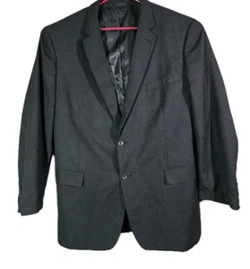 Andrew Fezza Mens Blazer Suit Jacket 50L Black Big Tall Two Button - Picture 1 of 12