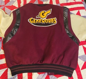 VINTAGE RARE GAMEWORKS VARSITY LETTERMAN JACKET  XXL 1996 Wool & Leather - Picture 1 of 9