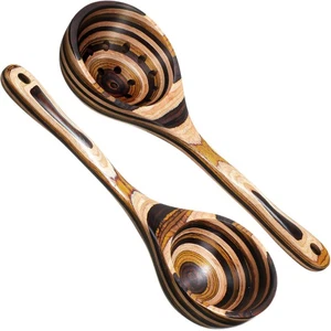 2 Stück Pakkawood Küche Kochutensilien Pakkawood Suppenkelle Große Tiefe Suppe S... - Bild 1 von 6