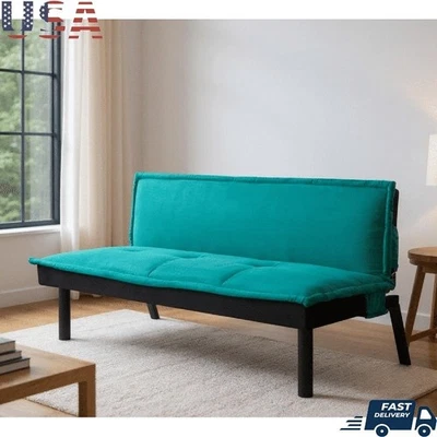 Sofá cama futón de terciopelo convertible sofá cama sofá cama espacio pequeño Foto 1 de 4