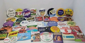 Lot #1 Vintage Assorted Advertising Pinback Buttons Products Movies Etc - Picture 1 of 9