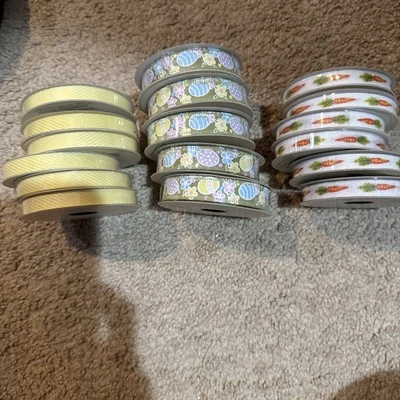 Easter Ribbon For Crafts, Gift Wrap, Ribbon LOT OF 17 Rolls - Image 1 of 4