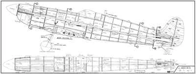 Pica 1/5th scale Supermarine Spitfire 1/5th scale plans 88" span for .90-.160 - Image 1 of 4