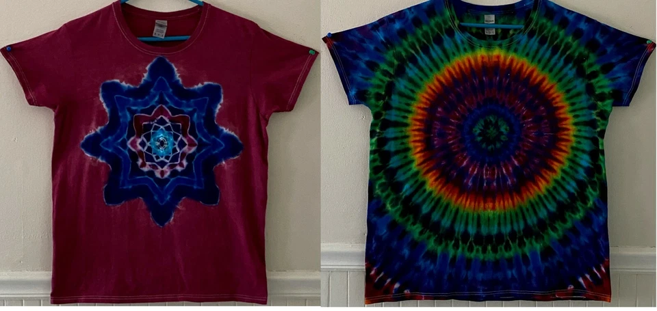 Nueva Camiseta Tie Dye Damas Corte Manga Corta 100% Algodón Gildan Grateful Dead Foto 1 de 1