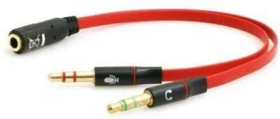 System-S Audio Mikrofon Adapterkabel für Smartphone Headset zu PC Verbindung - Bild 1 von 2