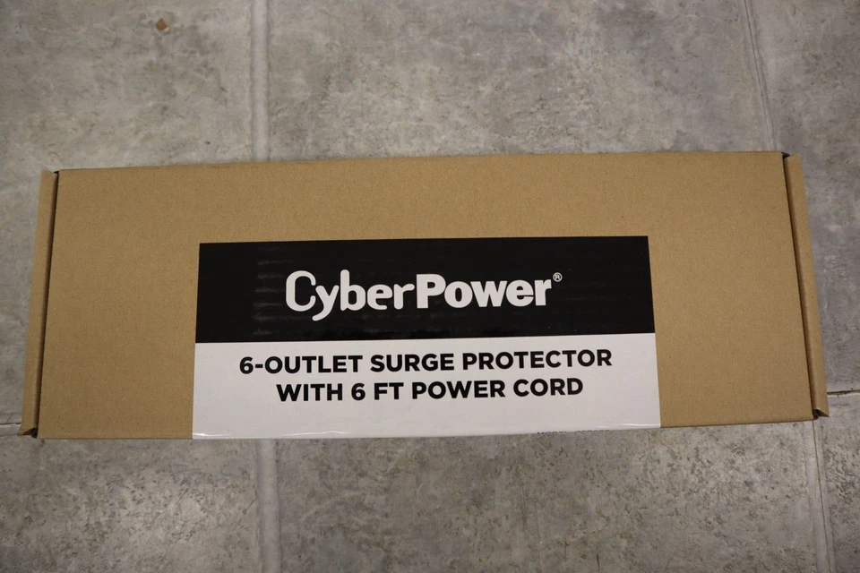 CyberPower CSB606 Essential Surge Protector, 900J/125V, 6 Outlets, 6ft Cord - Image 1 of 1
