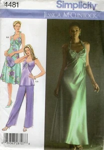 2005 ropa de noche patrón de costura U-Pick talla 6-20 Simplicity 4481 fuera de imprenta - Imagen 1 de 3