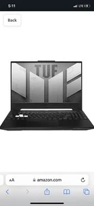ASUS Tuff Dash F15 Gaming Laptop I7 ,16 gb ram , rtx 3050v - Picture 1 of 11