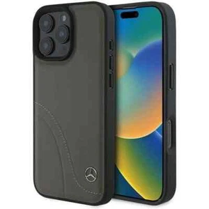 Genuine Mercedes Leather Curved Stiches Impact Protection Case iPhone 16 Pro Max - Picture 1 of 7