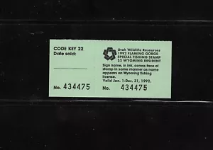 Ingresos estatales de caza/pesca: UT 1992 Flaming Gorge Fishing UT-FG29 ($5); MNH - Imagen 1 de 1