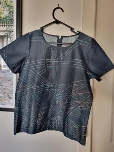Elk Womens Top Size XS Short Sleeve Dark Blue Tee - Picture 1 of 15