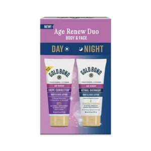Gold Bond Age Renew Day & Night Duo Lotion Set for Body & Face, Crepe + Retinol - Picture 1 of 8