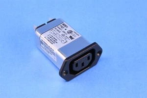Corcom Power Entry Connector Receptacle Male Blades IEC 320-C14 Panel Mount - Picture 1 of 3