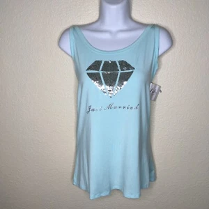 Camiseta sin mangas Victoria’s Secret talla L I Do lentejuelas recién casadas diamante - Imagen 1 de 5