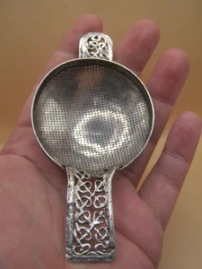 London 1938 Sterling Silver Arts & Crafts Tea Strainer By Amy Alice Sandheim - Picture 1 of 9