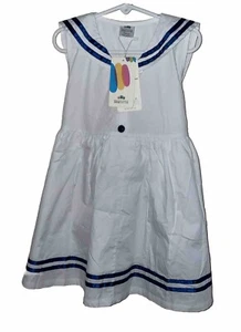 NWT Boutique Kids Girl's Size 8  white Nautical Sailor Dress 130/64 - Picture 1 of 3