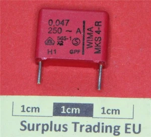 Wima MKS-4 Metalised Polyester Capacitor X2 0.047uF 250V (Pk of 2) - Picture 1 of 1