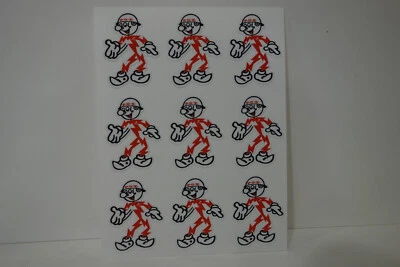 Calcomanías de casco Reddy Kilowatt PG&E NUEVE. SOLO CABEZAL 9 POR HOJA O CUERPO COMPLETO Foto 1 de 4