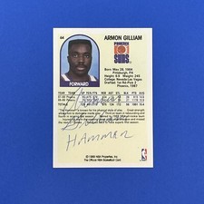 1989-90 Hoops #64 Armon Gilliam Armen Hammer Auto SIGNED On-Card Autograph Suns