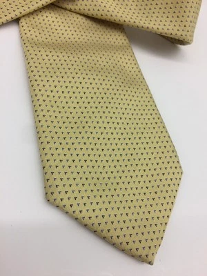 Corbata geométrica amarilla BRIONI $198 100 % seda pura hecha a mano Italia (3 5/8 de ancho) Foto 1 de 4