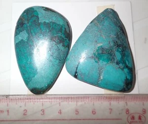 Türkis Stein flach Freiform Cabochon 207,5 Karat 2 Stück 41,5 Gramm - Bild 1 von 3