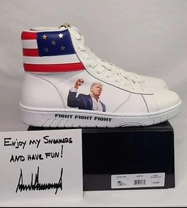 Donald Trump FIGHT FIGHT FIGHT High Top Sneaker | Größe 13 LE5000 SCHNELLER VERSAND - Bild 1 von 10