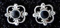 Mittelalterliche Ornamentik Onyx Ohrstecker Silber Gothic Schmuck - NEU
