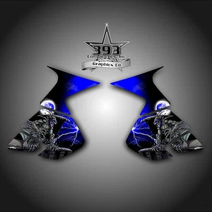 SKI-DOO RT Mach Z SNOWMOBILE SIDE PANEL GRAPHICS DECAL KIT 05-09 GUARDIAN BLUE - Picture 1 of 1