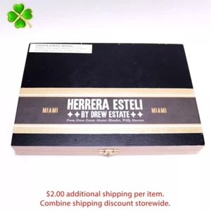 Caja de cigarros de madera vacía Herrera Esteli Robusto Grande Miami 9" x 6,25" x 1,25" - Imagen 1 de 10