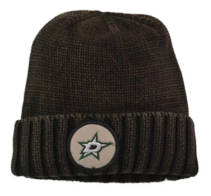 Dallas Stars Mitchell & Ness NHL Hockey Brown Knit Ribbed Cuffed Hat Beanie - Picture 1 of 2