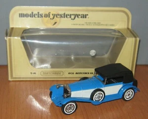 Matchbox Yesteryear Y16 Mercedes Benz SS Coupe Blue & Milky White Panels Iss 20 - Bild 1 von 9